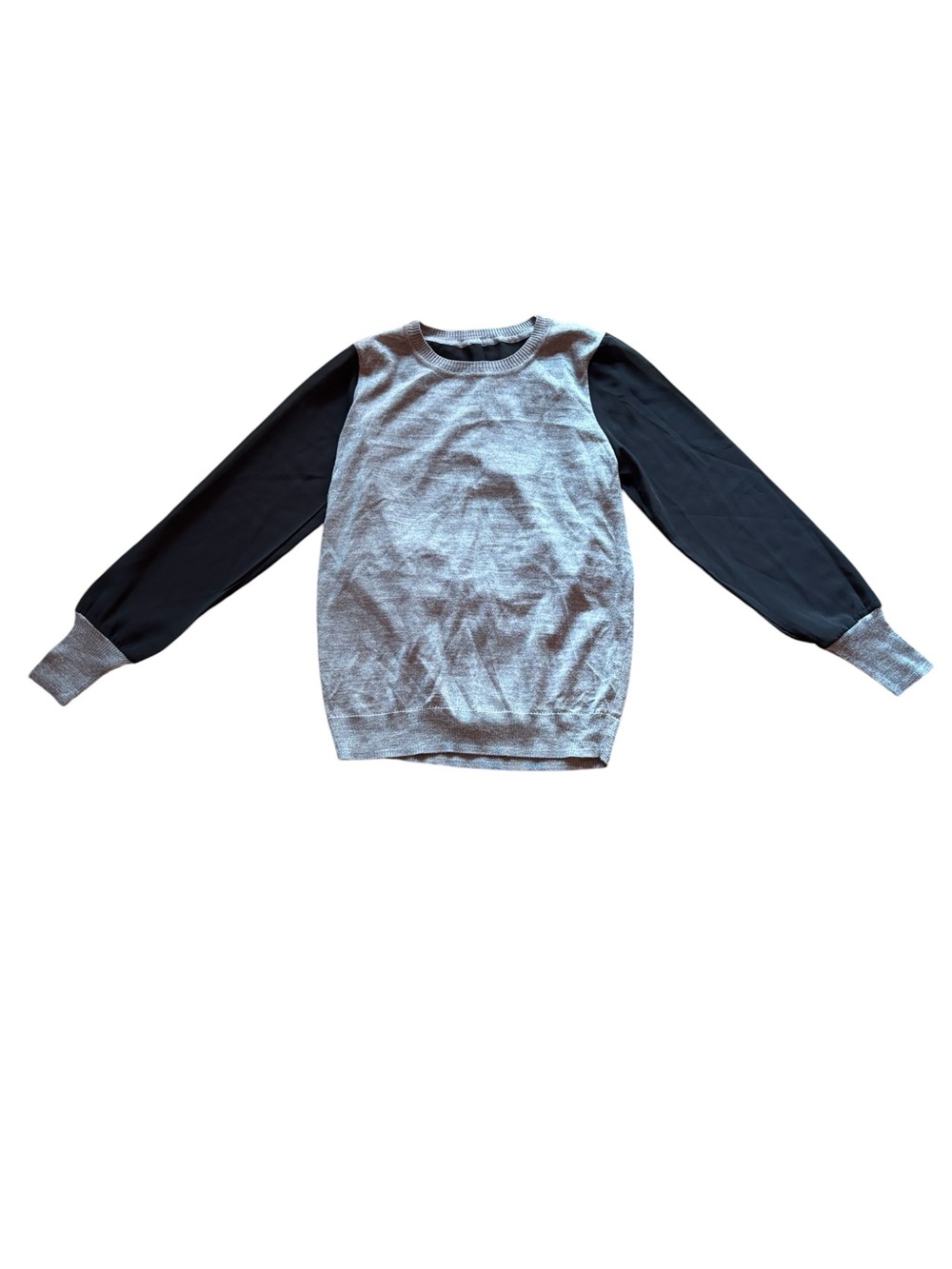 ✨Grey & black long sleeve top with wrap detail and cozy sleeves✨